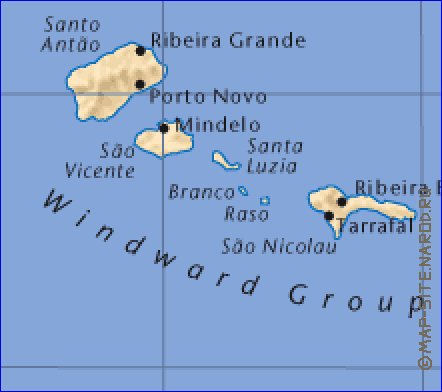 mapa de Cabo Verde em ingles