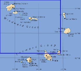 mapa de Cabo Verde em ingles