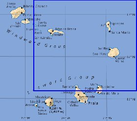 mapa de Cabo Verde em ingles