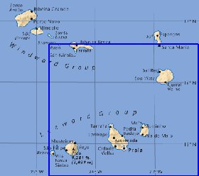 mapa de Cabo Verde em ingles