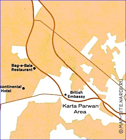 carte de Kaboul en anglais