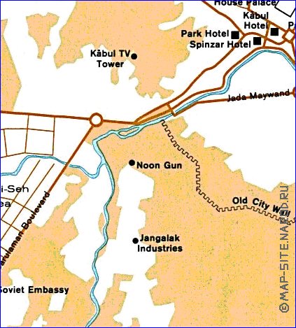 carte de Kaboul en anglais