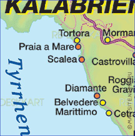 carte de Calabre en allemand