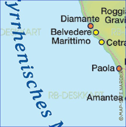 mapa de Calabria em alemao