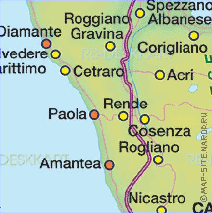 mapa de Calabria em alemao