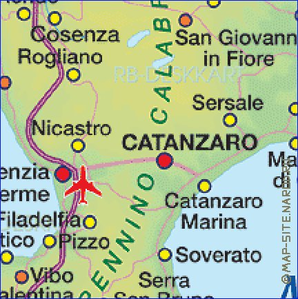 mapa de Calabria em alemao