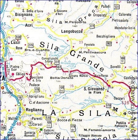 mapa de Calabria