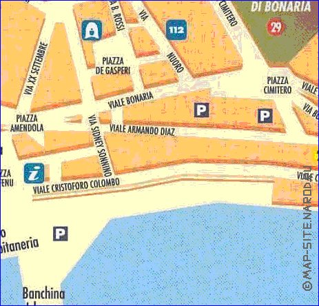 mapa de Cagliari em italiana