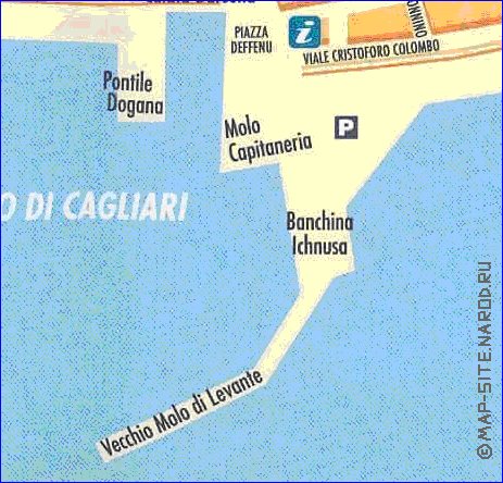 carte de Cagliari en italien
