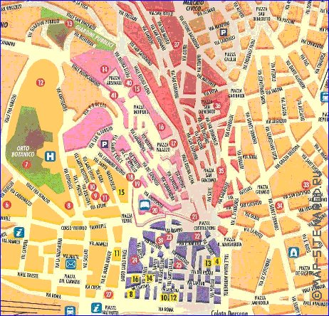 mapa de Cagliari em italiana