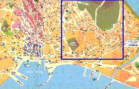 mapa de Cagliari em italiana