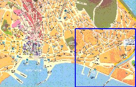 mapa de Cagliari em italiana