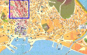 mapa de Cagliari em italiana