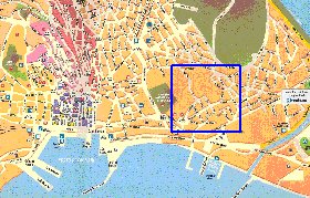 mapa de Cagliari em italiana