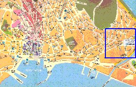 mapa de Cagliari em italiana