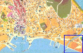 mapa de Cagliari em italiana