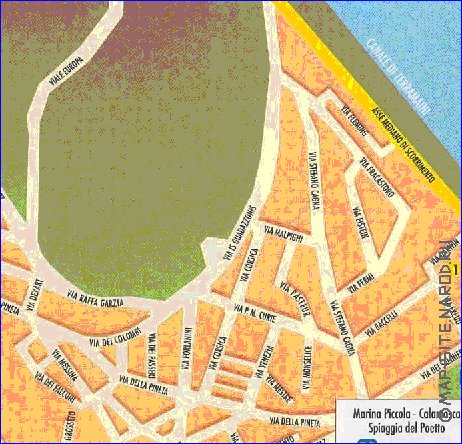 mapa de Cagliari em italiana