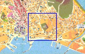 mapa de Cagliari em italiana