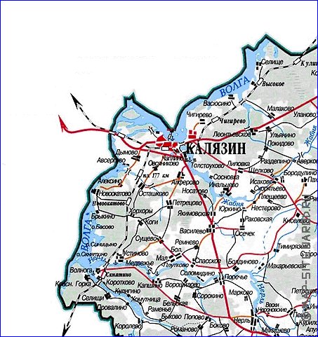 Карта калязинского района тверской области с деревнями и дорогами со спутника