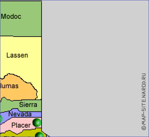 carte de Californie en anglais