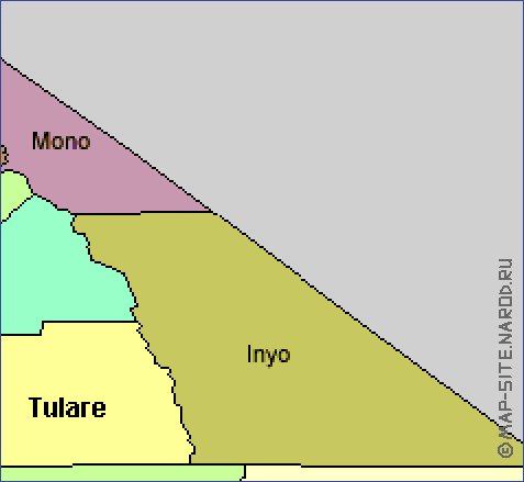 carte de Californie en anglais