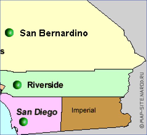 carte de Californie en anglais