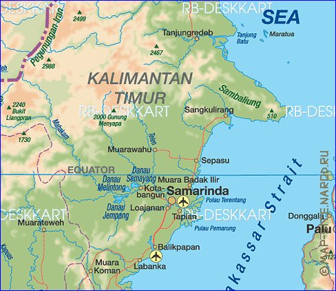 mapa de Borneo em alemao