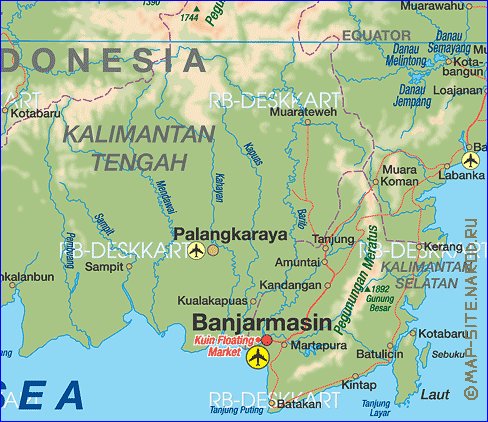 mapa de Borneo em alemao