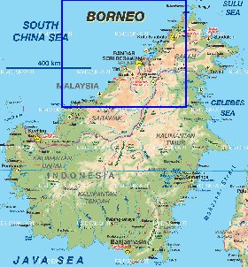 mapa de Borneo em alemao