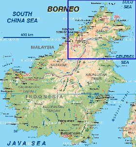 mapa de Borneo em alemao