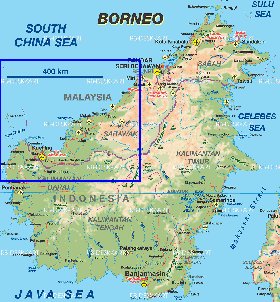 carte de Borneo en allemand