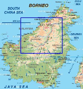 carte de Borneo en allemand