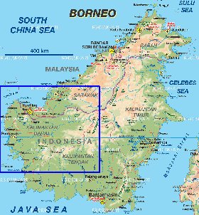 mapa de Borneo em alemao