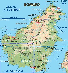 mapa de Borneo em alemao