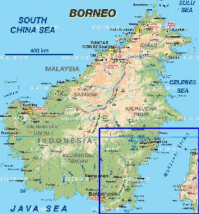 mapa de Borneo em alemao