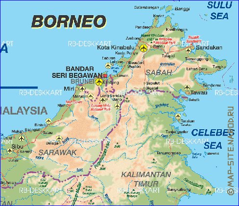 carte de Borneo en allemand