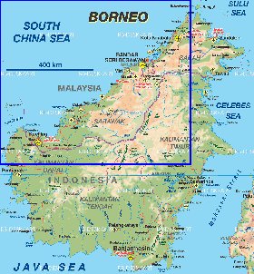 mapa de Borneo em alemao