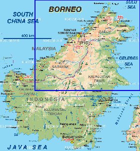 carte de Borneo en allemand