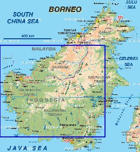 mapa de Borneo em alemao