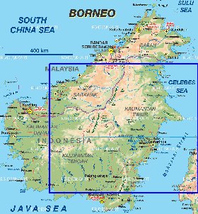 mapa de Borneo em alemao