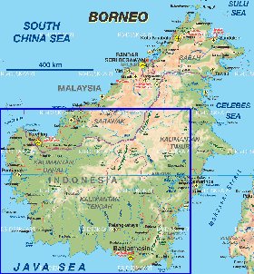 mapa de Borneo em alemao