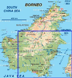 mapa de Borneo em alemao