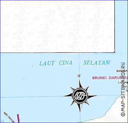 mapa de Borneo no idioma indonesio