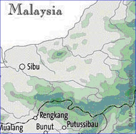 mapa de Borneo