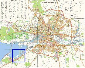 mapa de Kaliningrado