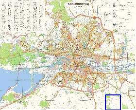 mapa de Kaliningrado