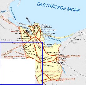 Transport carte de Oblast de Kaliningrad