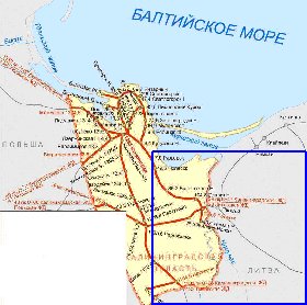 Transport carte de Oblast de Kaliningrad