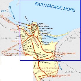 Transport carte de Oblast de Kaliningrad