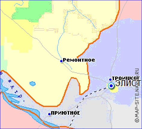 Administrativa mapa de Calmuquia
